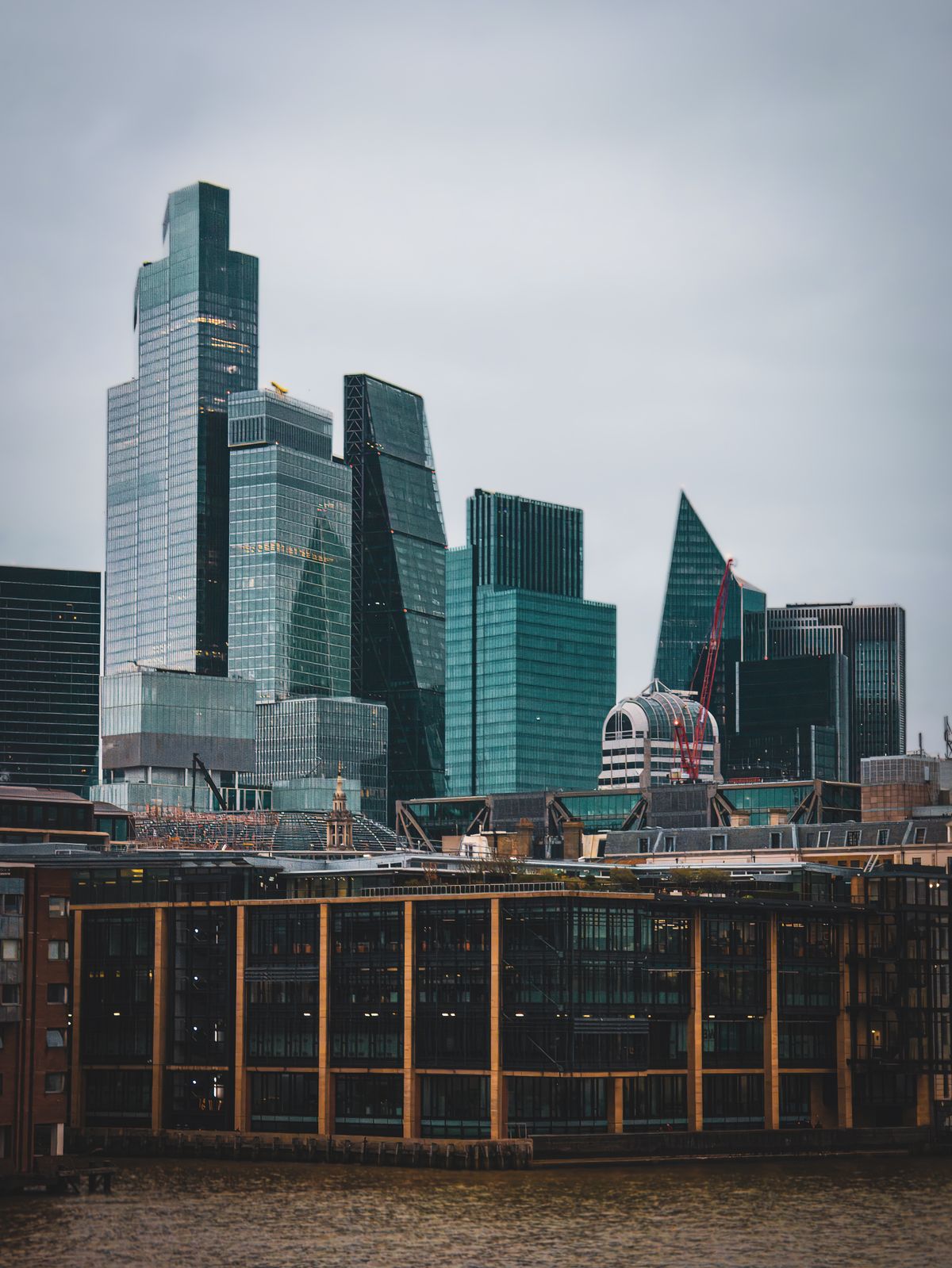 Modern skyscrapers in a financial district