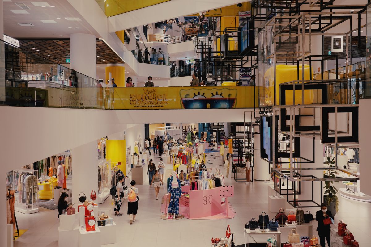 Flagship retail store on a busy shopping street